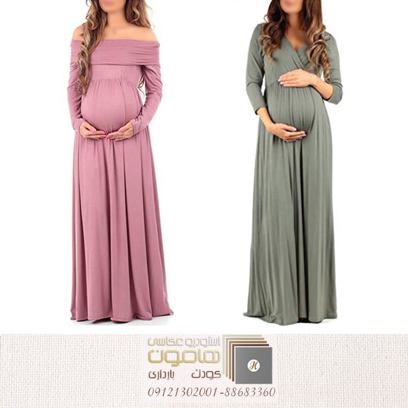 اتلیه بارداری با لباس